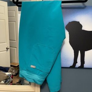 Teal Livingston Figs Scrub Pants